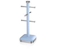 Swan SWKA1030BLN Soporte para 6 Tazas café, Acero Inoxidable, Vintage diseño Retro Azul