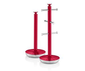 Swan SWKA1054RN - Toalla de Cocina Retro con 6 Ramas de árbol, Color Rojo