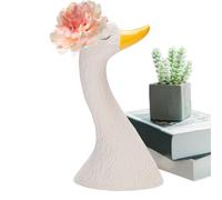 Swan Vase - Decorative Vases, Cute Swans Planter Ornament, White Ceramic Figurine Flower, Holder Artistic Accent | Suitable for Home Tabletop Display Bedroom Bathroom Lounge Decor