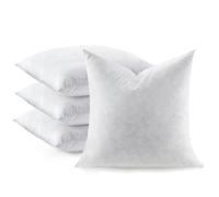 Swandream Juego de 4 rellenos de almohada de plumas, suaves y esponjosos, cuadrados, de 20 x 20 pulgadas, relleno de plumas y relleno de plumas