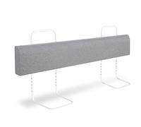 SWANEW 1 barandilla de cama para niños de 150 cm, barrera de protección para cama de bebé con 5 agujeros, altura regulable, protección anticaída suave, para cama familiar y cuna, color gris