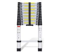 SWANEW Escalera telescópica de Aluminio, 4,4 m, Extensible, Plegable, Antideslizante, Multiusos, para el hogar, Capacidad de Carga de 150 kg