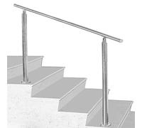 SWANEW Pasamanos escalera acero inox 100 * 4.2 * 106.5cm,0 barras,barandilla con kit de instalación,para Exteriores Ático Barandas para Ancianos y niños
