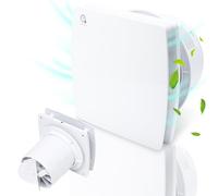 SWANEW Ventilador de baño Ø 150 mm con sensor de humedad, válvula de retención y temporizador, ventilador de baño de techo y montaje en pared, ventilador de pared contra la humedad y la humedad