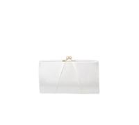 Swanky Swans - Mira Satin Classic Frame Bag, Carteras de mano Mujer, Beige (Ivory), 5.1x12x20.8 cm (W x H L)