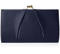 Swanky Swans - Mira Satin Classic Frame Bag, Carteras de mano Mujer, Blue (Navy), 5.1x12x20.8 cm (W x H L)