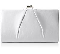 Swanky Swans - Mira Satin Classic Frame Bag, Carteras de mano Mujer, Silver, 5.1x12x20.8 cm (W x H L)