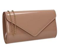 SwankySwans Alisa Patent Party Prom Evening Clutch Bag, color carne, One Size