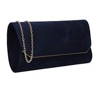 SwankySwans Anny Suedette Flapover, Bolsa de Mano para Mujer, Azul Marino, One Size