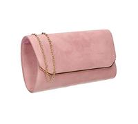 SwankySwans Anny Suedette Flapover Clutch para mujer, talla única, Pink, One Size