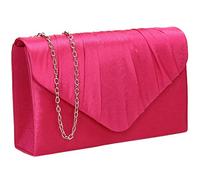 SwankySwans Chantel - Bolso de mano de satén para mujer, para fiesta, graduación, boda, noche, Fuchsia, Talla única