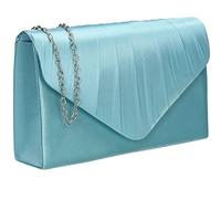 SwankySwans Chantel - Bolso de mano de satén para mujer, para fiesta, graduación, boda, noche, verde menta, Talla única