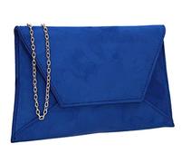 SwankySwans Dory Suedette - Bolso de mano delgado para fiesta, graduación, boda, novia, azul real, One Size