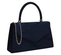 SwankySwans Kendall - Bolso de mano de gamuza para mujer, azul marino, One Size