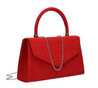 SwankySwans Kendall - Bolso de mano de gamuza para mujer, Red, One Size