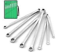 SWANLAKE - Juego de 8 llaves extra largas de doble caja, CR-V, llave de aviación con menos esfuerzo métricas de 8 mm a 24 mm