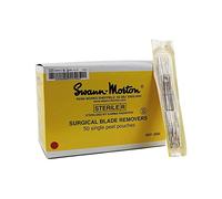 Swann-Morton 5502 - Lote de 50 cuchillas de plástico quirúrgico, esterilizadas, transparentes