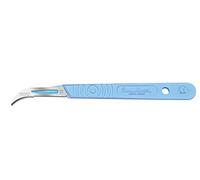 Swann-Morton - Bisturí desechable, con mango graduado de plástico y No. 12 en acero inoxidable, caja de 10 bisturís envueltos individualmente.