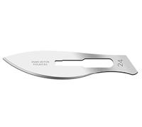 Swann-Morton - Cuchillas de acero al carbono, desechables, estériles, tamaño No. 24, 100 hojas empaquetadas individualmente en papel de aluminio.