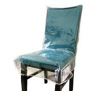 Swanna Fundas de plástico para sillas de comedor con respaldos, protector de silla de asiento de PVC transparente impermeable, se adapta a 21 pulgadas de ancho x 18 pulgadas de profundidad (paquete de