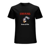 Swans Love of Life Rock Folk Retro Vinta Coll Gift Unisex Camiseta Negra para Hombre Top Tee, Negro , 3XL