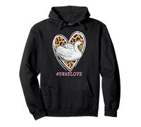 Swans Love Swan Lover Leopard Heart Print Mujeres Niñas Sudadera con Capucha