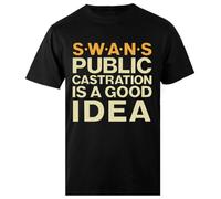Swans - Public Castration Is A Good Idea Camiseta Negra para Hombre Camiseta Masculina Regular