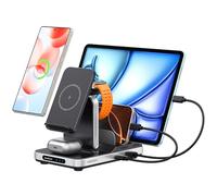 SwanScout 901S Estación de Carga 5 en 1 para Dispositivos Samsung, Cargador inalámbrico para Serie Samsung S25/S24/S23, Galaxy Watch Ultra/7/6/5/4, Galaxy Buds, Compatible con Galaxy Tab/iPad/Switch