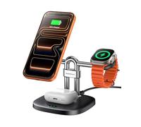 SwanScout Cargador Inalámbrico Magnético para iPhone, 3 en 1 Estación de Carga para iPhone 17/Air/16/15/14/13/12, Wireless Charger para Apple Watch 11/10/9/8/SE/Ultra 3, AirPods, 712M(Sin Adaptador)