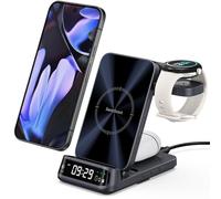 SwanScout Cargador Inalámbrico para Pixel Watch 3/2/Fitbit Versa 4/3, Estación de Carga 3 en 1 para Google Pixel 9 Pro Fold/9/8/7a/6 y más, Pixel Buds Pro 2, SwanScout 708G2 (No para Pixel Watch 1)