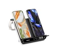 SwanScout Cargador Inalámbrico para Pixel Watch 3/2/Fitbit Versa 4/3/Sense 2 (No para Google Watch 4/1), Estación de Carga Dual para Google 9 Pro Fold/9 Pro XL/9 Pro/9a/9/8/7/Buds, SwanScout 710G2