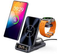 SwanScout Cargador Inalámbrico para Samsung S26+, Galaxy Watch 8/Ultra | No para Watch 9/Ultra 2, Estación de Carga para Galaxy S26 Ultra/S25/Z Flip8, Galaxy Watch8/7/6, Galaxy Buds4 Pro, No Adapter