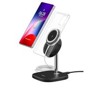 SwanScout Magnético Cargador inalámbrico para Samsung Galaxy S25/S24/S23, Soporte de Carga Compatible con MagSafe para iPhone 16/15/14/13/12, Base Cargador Rapido Wireless Charger, SwanScout 506SM