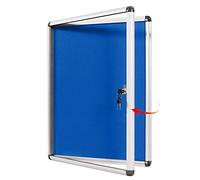 Swansea - Tablero de anuncios con cerradura a prueba de manipulaciones para hogar, oficina, escuela, montaje en pared, tela azul, 26 x 20 pulgadas (4 x A4)