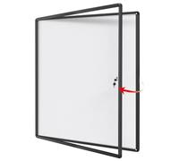 Swansea Tablon de Anuncios con Llave 12xA4丨Tablón de Anuncios Exterior o Interior de Aluminio y Magnetico丨Negro丨para Comunidad, Restaurantes丨98x98cm