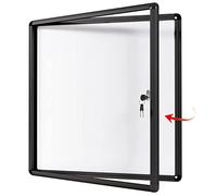 Swansea Tablón de anuncios con llave para 6 Hojas DIN A4丨Panel de Anuncios de Aluminio丨Negro丨Tablón de anuncios para Comunidad丨67 x 72 cm