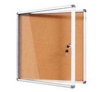 SwanSea -Vitrina de Corcho de Interior para 6 Hojas A4,Tablón de anuncios con cerradura para comunidad,oficina, 67x72cm
