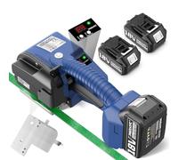 SWANSOFT Máquina de flejado eléctrica para flejes PP/Pet de 13-16 mm con Pantalla Digital,2500N Semi Herramienta automática con 2 baterías de 5000mAh - para Cajas de Embalaje y palés