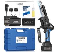 SWANSOFT Mini Motosierra a Batería Profesional, 6'' 16,8V 4Ah 500W de Mano con Bloqueo de Seguridad y Sistema de Engrase Automático - Motosierra Eléctrica para Árboles