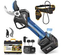 SWANSOFT PRU40 Tijeras de Podar Electricas, Profesional 40mm 21V 1050W 4Ahx2 Tesouras de Poda Podadora Electrica Bateria Tijeras Podar Bateria Corte Progresivo Viñas（Azul marino）