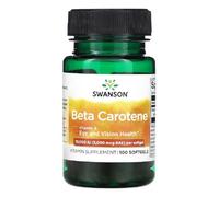 Swanson - BETA CAROTENE 10000IU 3000MCG | Beta-Caroteno - Fuerte Apoyo Antioxidante | Apoya la Salud de los Ojos y la Piel | Precursor de la Vitamina A - 100 Cápsulas