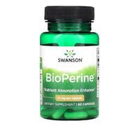Swanson - BIOPERINE | Mejora la absorción de nutrientes, aumenta la biodisponibilidad de los nutrientes - 60 cápsulas