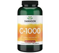 Swanson, C-1000, Vitamina C (Ácido Ascórbico), 1000mg, con Rosa Mosqueta, 250 Cápsulas, Altamente Dosificada, Testada en Laboratorio, Sin Soja, Sin Gluten, No GMO