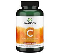 Swanson, C-1000, Vitamina C (Ácido Ascórbico), 1000mg, con Rosa Mosqueta, 90 Cápsulas, Altamente Dosificada, Testada en Laboratorio, Sin Soja, Sin Gluten, No GMO