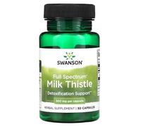 Swanson Cardo Mariano de Espectro Completo 500mg - Suplemento Natural para Desintoxicación Hepática y Salud del Hígado - 30 Cápsulas