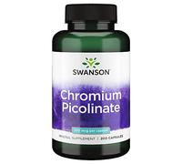 Swanson, Chromium Picolinate (Picolinato de Cromo), 200mcg, Altamente Dosificado, 200 Cápsulas, Testado en Laboratorio, Sin Soja, Sin Gluten, No GMO