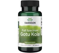 Swanson, Gotu Kola (Indian Pennywort), 435mg, Dosis Alta, 60 Cápsulas, Testado en Laboratorio, Sin Gluten, Sin Soja, No GMO