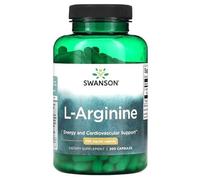 Swanson L-Arginina 500mg - Suplemento para Mejorar Rendimiento Deportivo y Salud Cardiovascular - 200 Cápsulas