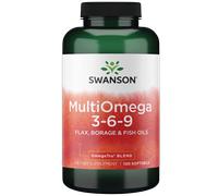 Swanson MultiOmega 3-6-9 Lino, Borraja y Aceites de Pescado - 120 Cápsulas blandas
