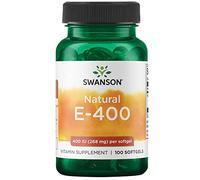 Swanson, Natural E-400, Vitamina E de Alta Dosis, 400 UI, 100 Cápsulas blandas, Testato in Laboratorio, Sin Gluten, No GMO